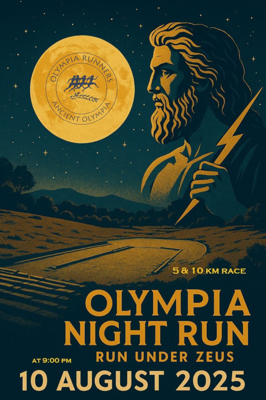Olympia Night Run - Run Under Zeus 10 km
